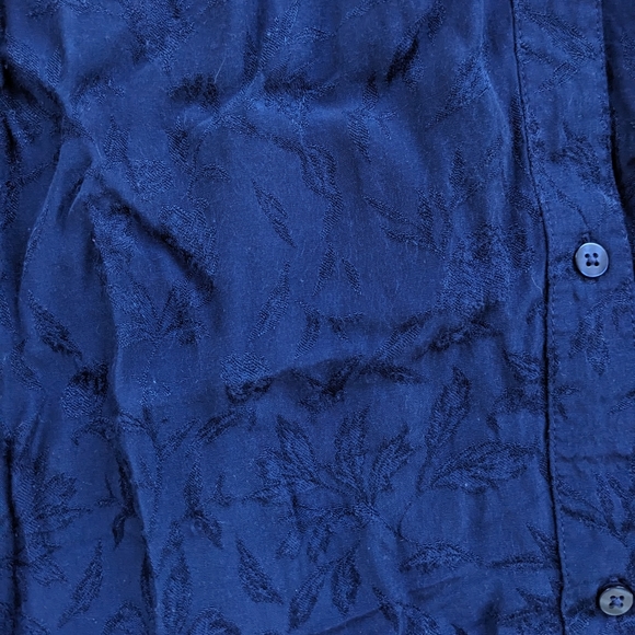 Lucky Brand Navy Patterned Button-up Blouse - Picture 3 of 4